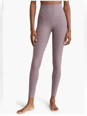 Beyond Yoga Caught in the Midi High Waist Leggings in Silverberry Heather